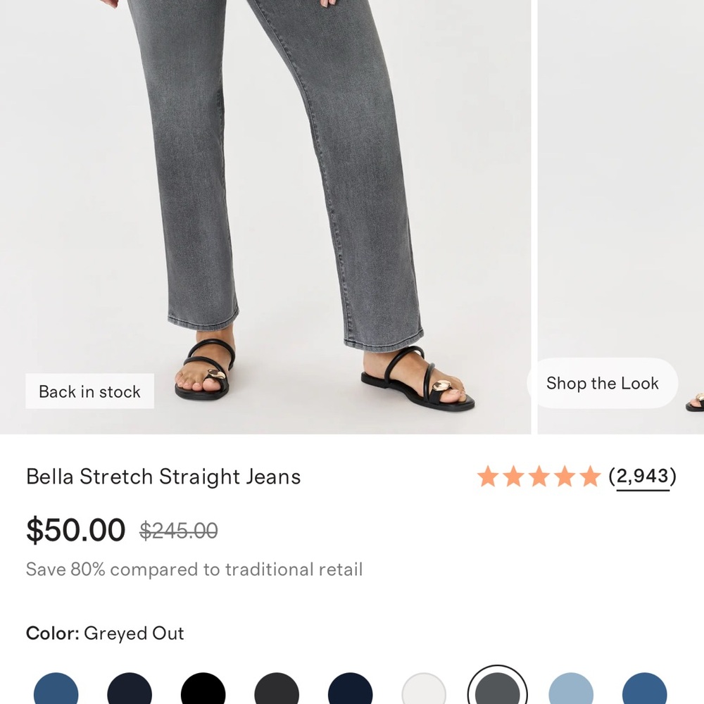 Quince Bella stretch straight size 31 with 26 inseam in grey out wash - Picture 4 of 4